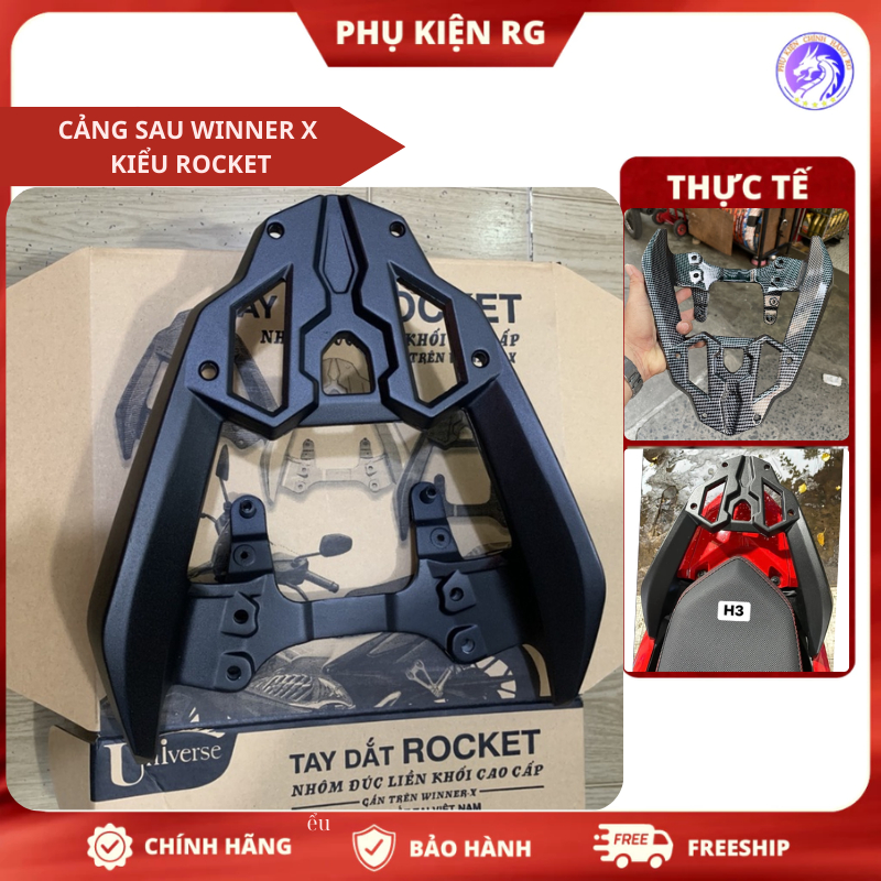 Cảng Sau Winner X Kiểu  Rocket, Tay Dắt Cảng Sau Xe Winner  Nhuôm Nguyên Khối Sơn Tĩnh Điện Chính Hãng