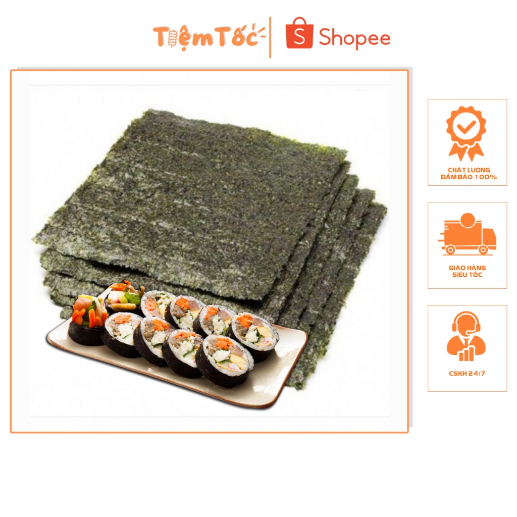 Lá rong biển - Tiệm tốc food lá rong biển cuộn cơm, lá kim cuộn cơm, cuộn kimbap 100 lá