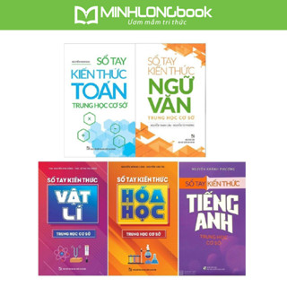 Sách: Combo Sổ Tay Kiến Thức Toán + Tiếng Anh + Ngữ Văn + Vật Lý + Hóa Học Trung Học Cơ sở