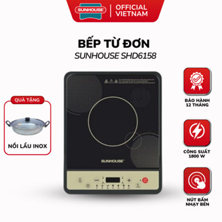 Bếp Điện Từ SUNHOUSE SHD6158 - 1800W, Mặt Kính Ceramic, Công Nghệ Nấu Nhanh, Tiết Kiệm Năng Lượng