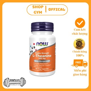 Viên uống NOW L-Theanine, Double Strength 200 mg - Giảm căng thẳng, mệt mỏi, giúp thư giãn tinh thần