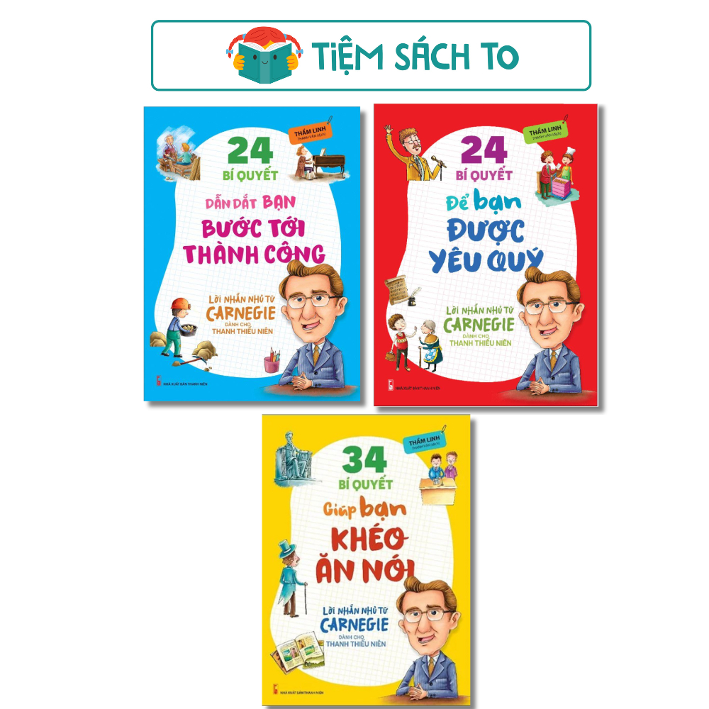 Sách: Lời Nhắn Nhủ Từ Carnegie Dành Cho Thanh Thiếu Niên(Bước Tới Thành Công+Khéo Ăn Nói+Được Yêu Thương)