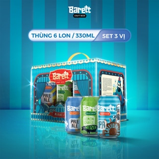 Bia thủ công Barett Miracle mix 3 vị (6 lon 330ml)