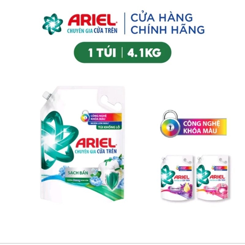 Nước Giặt Ariel Matic Cửa Trên Túi 2.9kg/4.1kg
