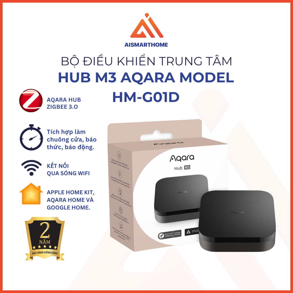 Aqara Hub M3 -Điều khiển trung tâm Zigbee 3.0, hỗ trợ Matter và Bluetooth, tương thích Apple HomeKit