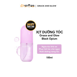Xịt dưỡng tóc Grace & Glow Black Opium Silky Hair Mist Spray Soft and Silk hair with Golden Marula + Olive Oil 100ml