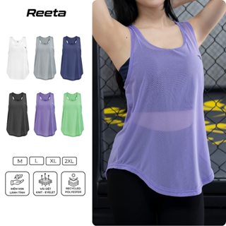 Áo Tank-Top lưới mặc ngoài tập gym, aerobic, yoga thoáng khí, trẻ trung đủ size nhiều màu-A2552