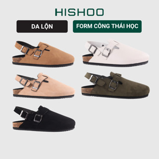 Dép đế trấu sục Sandal Boston nam nữ unisex quai ngang đi học công sở bigsize chính hãng Hishoo VNXK  R111