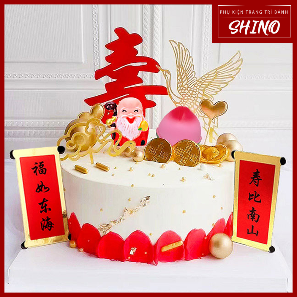 Topper/que cắm chữ Phúc/Thọ