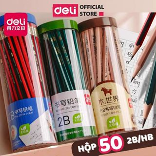 [Hộp 50] Bút Chì Gỗ 2B/HB Deli Than Mềm Đậm Cao Cấp Thích Hợp Cho Học Sinh, Văn Phòng Ghi Chép Tập Viết
