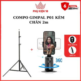 [MUA1 TẶNG1]Giá Đỡ Điện Thoại Thông Minh Xoay 360 - P01, Tự Động Theo Dõi Khuôn Mặt Kèm Chân Tripods Và Remote Bluetooth
