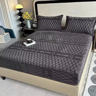 Bộ Ga Gối Nỉ Nhung COCO Sang Trọng Chất Liệu Dày Dặn, Ga Giường Mùa Đông Mềm Mịn Bọc Đệm Thoáng Khí