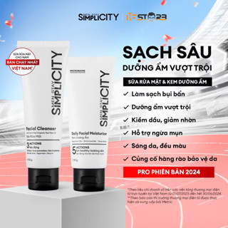 Bộ sản phẩm chăm sóc da làm sạch bảo vệ toàn diện cho nam Men Stay Simplicity Starter Duo: Sữa rửa mặt x Kem dưỡng ẩm
