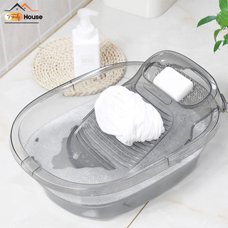  Chậu Giặt Đồ Trong Suốt TRENDY Kèm Tấm Chà Quần Áo Thông Minh Chất Liệu Nhựa PET Chịu Lực Tốt Siêu Bền 