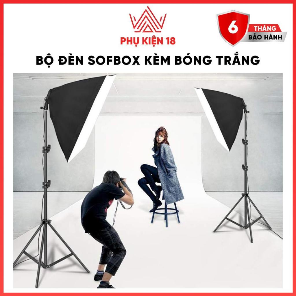 Bộ đèn studio chụp ảnh, quay phim, Livestream chuyên nghiệp, cao 2m softbox 50x70cm-topcity