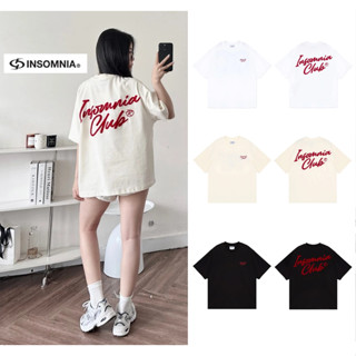 Áo Phông Nữ Boxy 280GSM Thêu Xù Ver 2 - Áo Thun Nữ INSOMNIA Unisex Local Brand