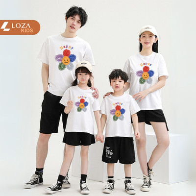 Áo phông gia đình LOZA KIDS in hình bông hoa - Áo đồng phục gia đình – Mã GĐ2661
