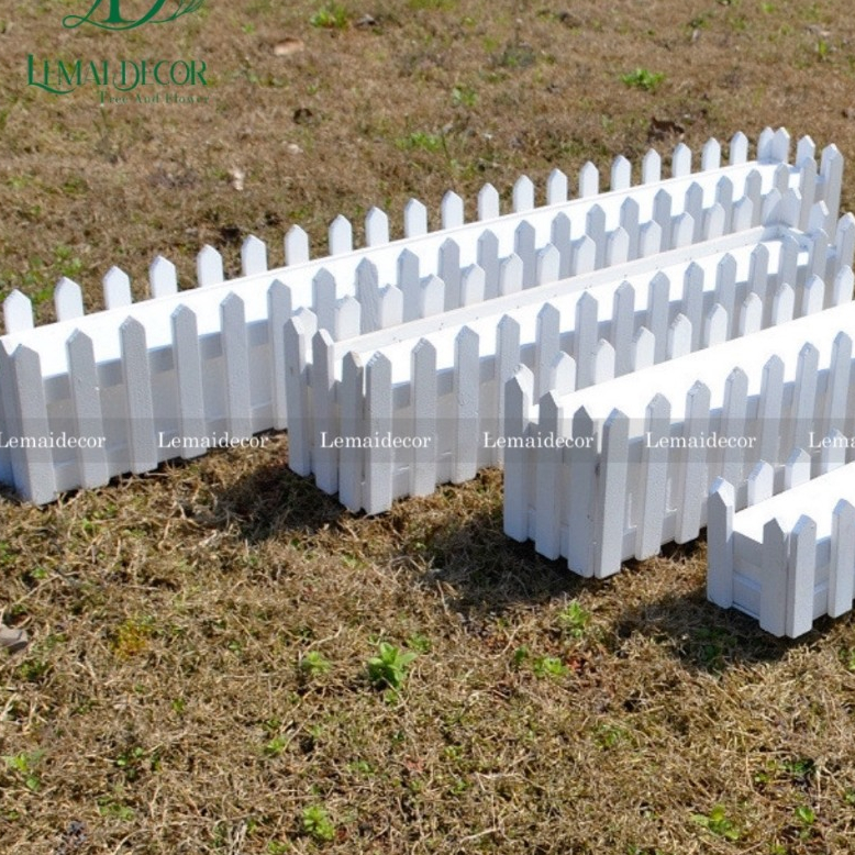 Chậu hàng rào gỗ kèm xốp cắm cây hoa giả ( Giá 1 chậu)