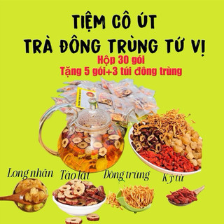  HỘP 30 GÓI TẶNG 5 GÓI + _3 TÚI ĐÔNG TRÙNG - Trà đông trùng tứ vị thảo mộc-tiệm trà cô út chè dưỡng nhan -  Nước Trà Tea 
