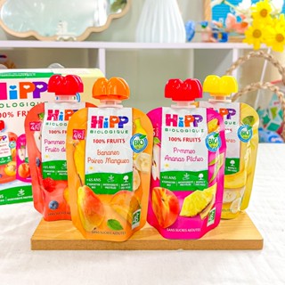 Hoa quả nghiền HiPP hữu cơ Pháp cho bé từ 4 tháng tuổi thành phần từ hoa quả tươi không thêm đường