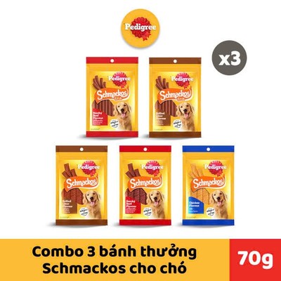 Pedigree Schmackos Bánh thưởng cho chó 70g (3 gói)