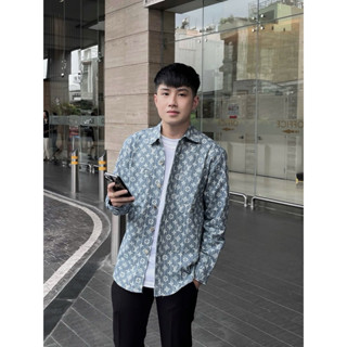 Áo Sơ Mi Bò Nam 774 Le Vi Vân Mono Full Cây Chất Vải Bò Denim Khuy Dập Chữ Logo Túi Hộp Hai Bên Hàng QC