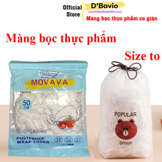 Màng bọc thực phẩm co giãn bo chun có đựng túi gấu set 100 chiếc - Shop Dbavio
