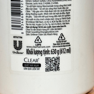 Dầu gội Clear Bạc Hà 630g