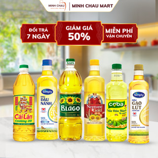 Dầu Ăn Các Loại Simply Đậu Nành, Simply Gạo Lứt, Neptune Light, Meizan, Cái Lân Loại 1l