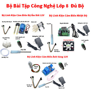 Bộ Linh Kiện Cảm Biến Nhiệt Độ, Độ Ẩm, Ánh Sáng Bài Tập Sách Công Nghệ Lớp 8