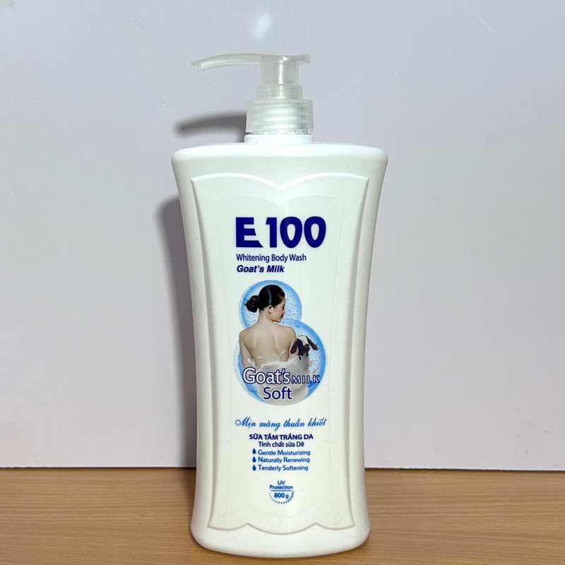 Sữa Tắm E100 Tinh Chất Sữa Dê 800g (Mầu Trắng)