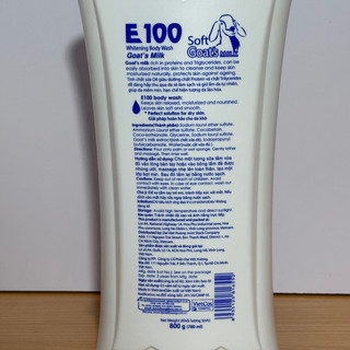 Sữa Tắm E100 Tinh Chất Sữa Dê 800g (Mầu Trắng)
