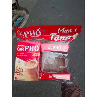 COMBO CÀ PHÊ PHỐ SỮA NÓNG TẶNG LY THUỶ TINH CÀ PHÊ