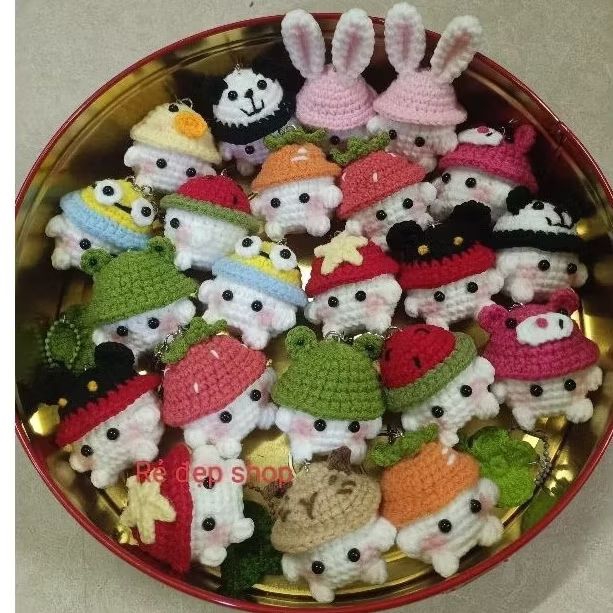 [Đọc kĩ mô tả] Móc khóa Bé Nấm Bằng Len Handmade