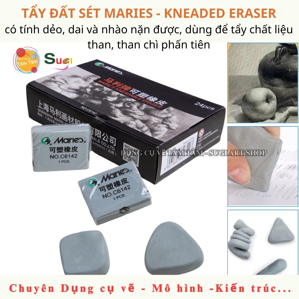 [ TÂM TÂM ] Tẩy Đất Sét Maries , Gôm Đất Sét Marie's , Kneaded eraser