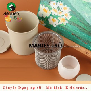 [ TÂM TÂM ] Xô Rửa Cọ Đa Năng Marie's , Xô Rửa Cọ Có Gờ vệ sinh cọ , ô cắm cọ , ngăn đựng màu