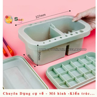[ TÂM TÂM ] Xô Rửa Cọ Đa Năng Marie's , Xô Rửa Cọ Có Gờ vệ sinh cọ , ô cắm cọ , ngăn đựng màu