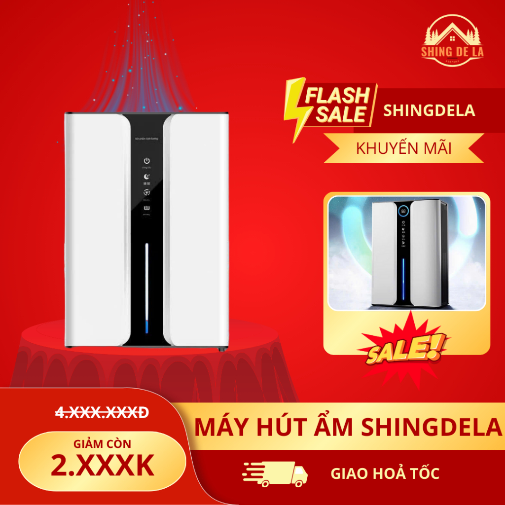 [ XẢ kHO ] Máy Hút ẩm, Máy Lọc Không Khí Diệt Khuẩn - Giúp Nhà Khô Ráo - Xử Lý Không Khí Ẩm Bụi SHING DE LA