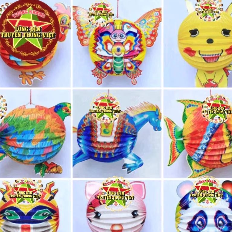 [Chọn mẫu] Lồng đèn giấy xếp hình thú LOẠI LỚN vui trung thu Giá sỉ - Lồng Đèn Giấy Thú Trung Thu