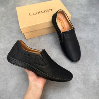 [ Giày Lười Nam - Khâu Dấu Chỉ ] Giày Da Nam Cao Cấp Da Chống Nhăn Chầy Xước. Đế Cao Su Siều Mềm Dẻ