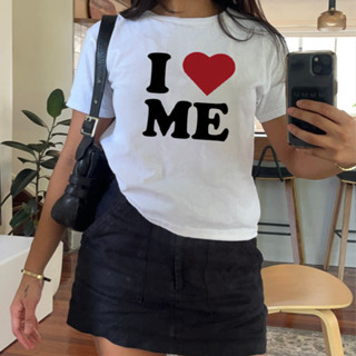 Áo Baby Tee I Love Me - Áo Thun Yêu Bản Thân Casual Basic Y2k Streetwear Summer Mùa Hè Cotton 100%