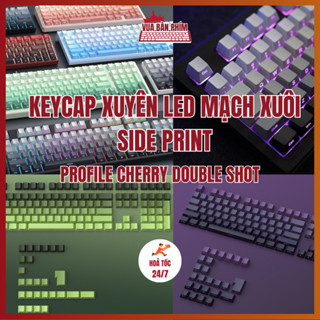 [Hàng Sẵn] Bộ keycap xuyên led mạch xuôi cao cấp gradient ninja (side print) ,profile cherry, chất liệu pbt double shot