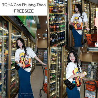 Toha Set áo thun tay ngắn chân váy đuôi cá cotton lụa cá tính freesize dưới 62kg SET213