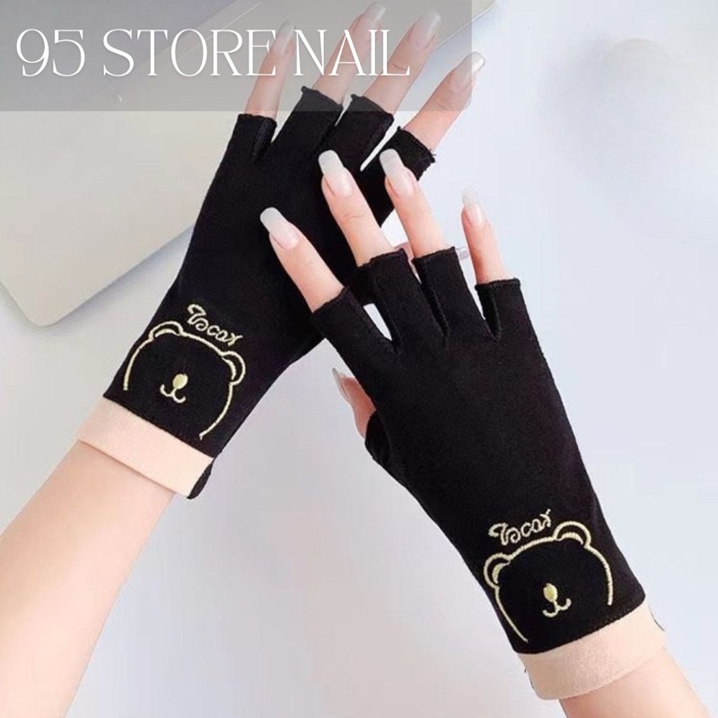 Bao tay làm nail - bao tay hơ gel chống tia UV cao cấp không đổ lông