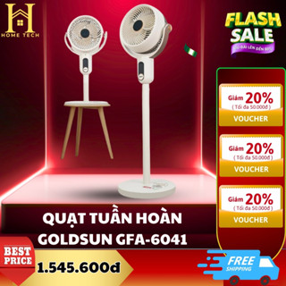 Quạt tuần hoàn đối lưu không khí Goldsun GFA-6041 điều khiển từ xa 30W 3 chế độ gió, chính hãng