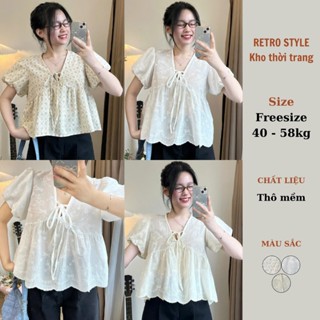 Áo Babydoll Form Rộng Xinh Xắn Dáng Yêu Phong Cách Retrostyle