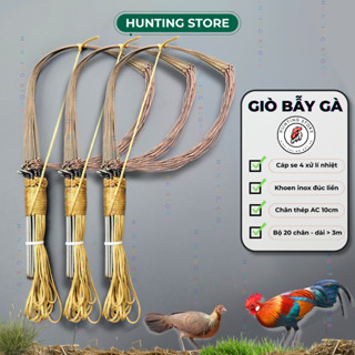 Giò bẫy gà rừng chân thép, cáp se 4 xử lí nhiệt, khoen inox đúc, bộ 20 chân
