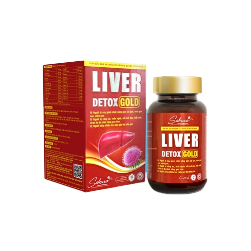 SAKURA LIVER DETOX GOLD Viên uống giải độc gan giúp hạ men gan tăng cường chức năng gan ĐỎ