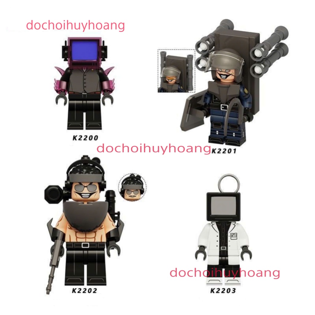 Skibidi Toilet Mô hình Lắp ráp Nhân vật Nhà Vệ Sinh Người Máy Titan Cameraman TV Clock Drill Man Mã K2200 - K2203