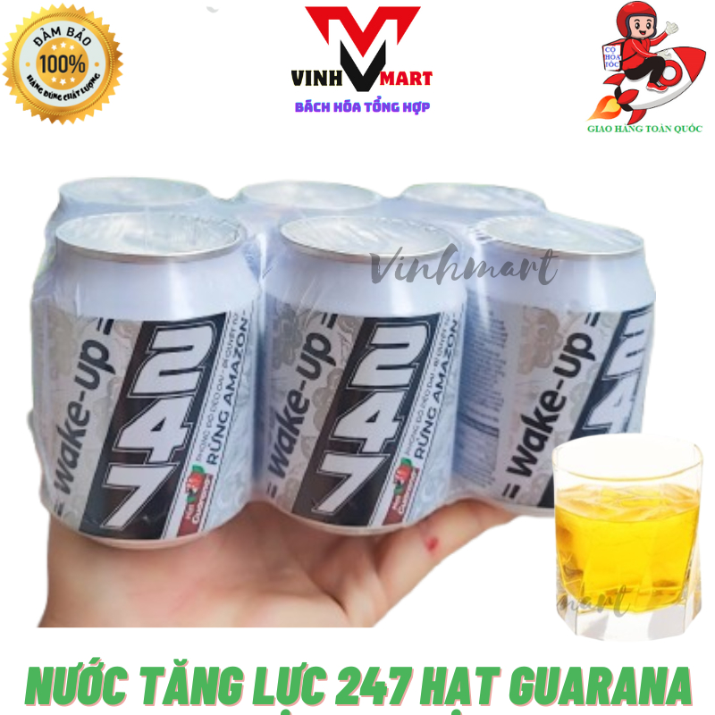 Nước Tăng Lực 247 Hạt GUARANA 1 lỐC 6 lon